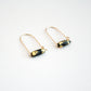 Small Mountain Hoop Earrings - Tubes with Gold Leaf