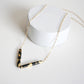 Gold Leaf Long Necklace - Double Tubes