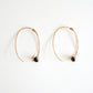 Teardrop Hoop Earrings - Gold Leaf - Black