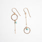 Long Asymmetrical Dangle Earrings - Gemstones