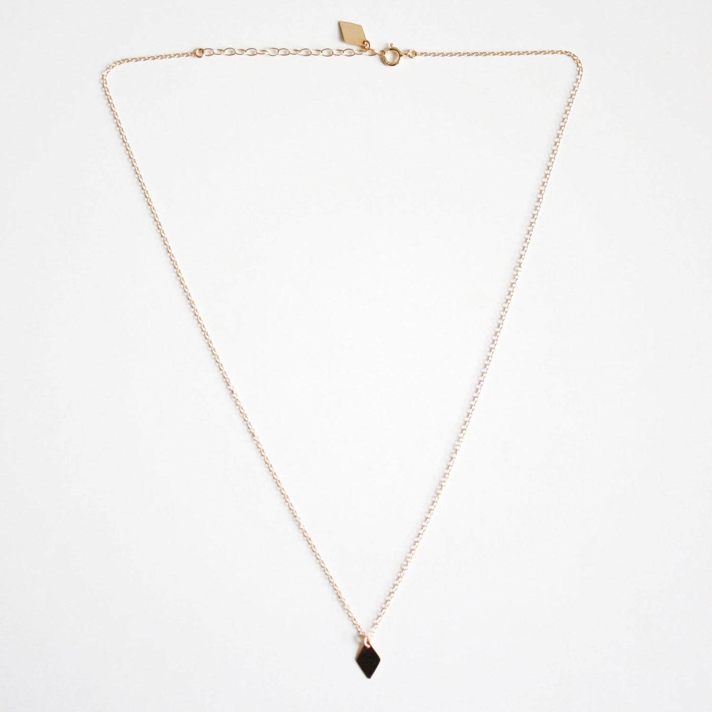 14k Gold Filled Diamond Shaped Charm Necklace