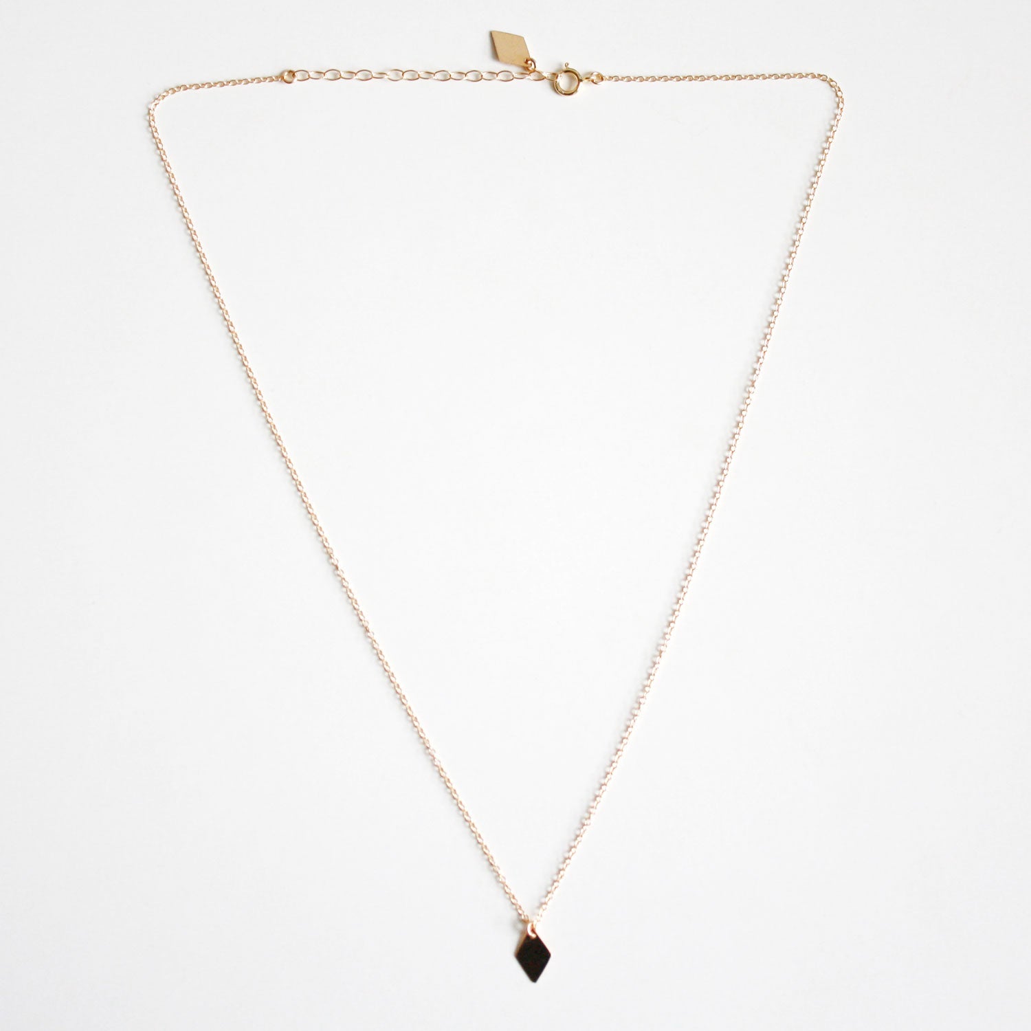 14k Gold Filled Diamond Shaped Charm Necklace