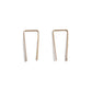 14k yellow gold long bar earrings