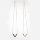 Gold Leaf Long Necklace - Double Tubes