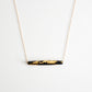 Gold Leaf Necklace - Black Tube - Long