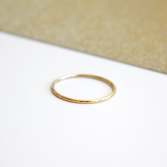 handmade 14k gold filled hammered ring