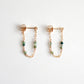 Tiny Gemstone Chain Hoop Stud Earrings