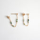 Tiny Gemstone Chain Hoop Stud Earrings