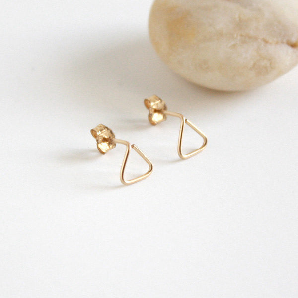 Triangle Stud Earrings - 14k Gold Filled
