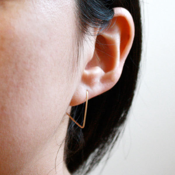 Hoop Earrings - Triangle - 14k Gold Filled