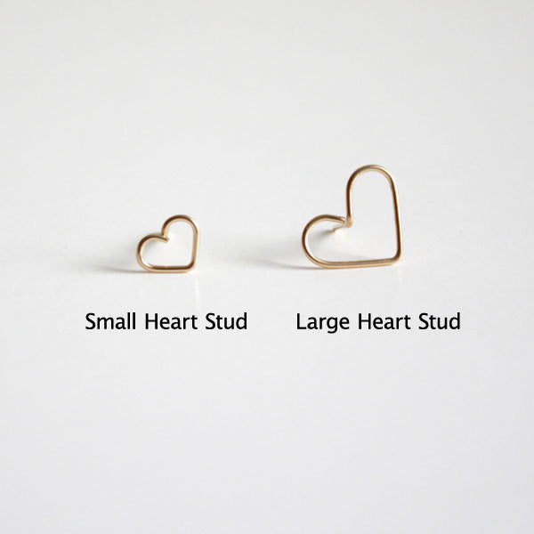 Heart Stud Earrings - Large - 14k Gold Filled