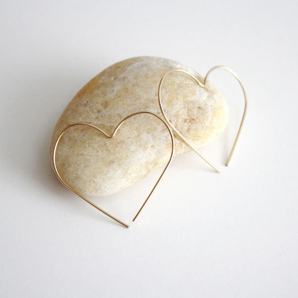 Heart Hoop Earrings - 14k Gold Filled