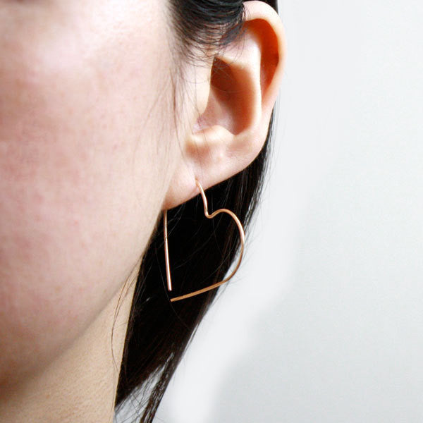 Heart Hoop Earrings - 14k Gold Filled