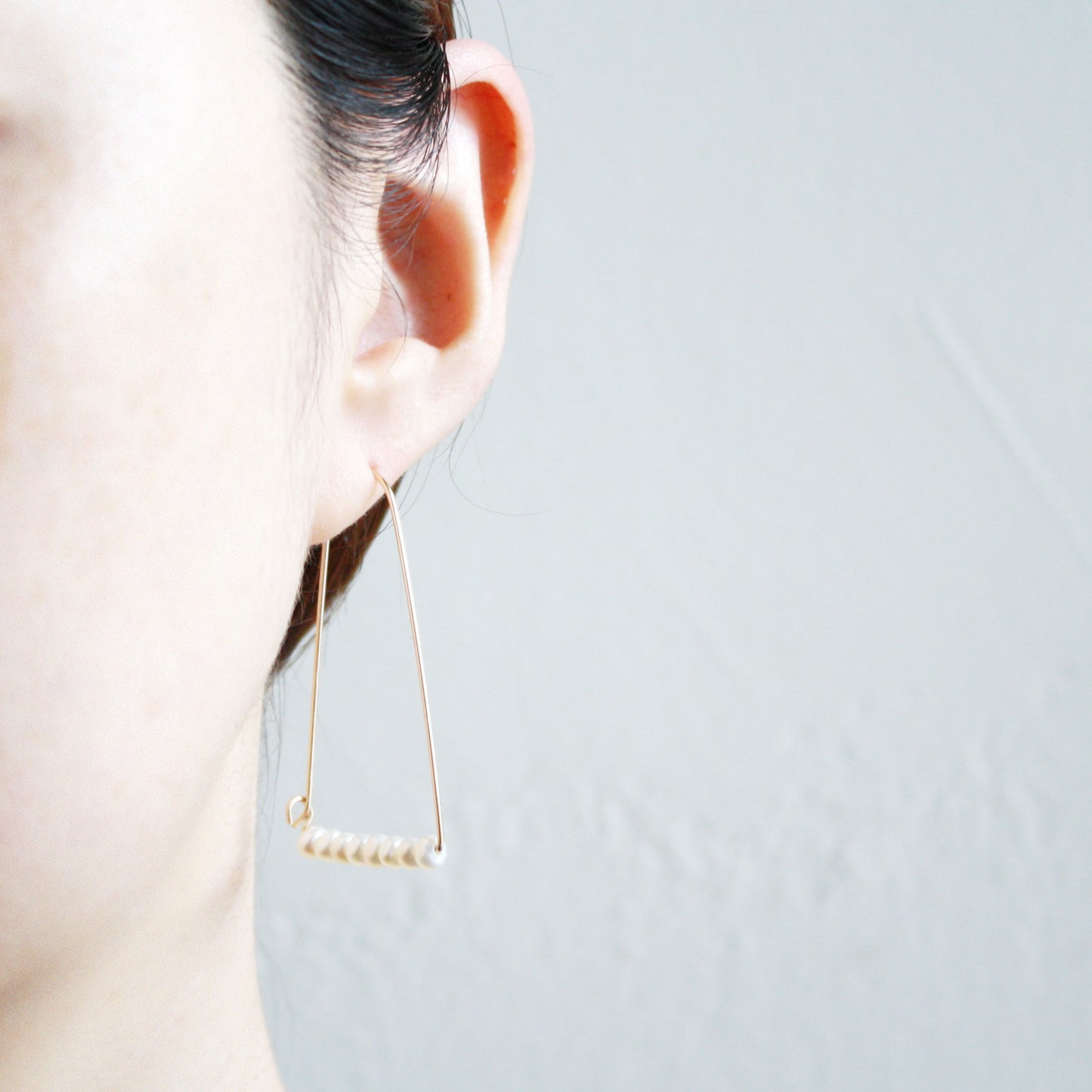 Large Mountain Hoop Earrings - Freshwater Pearls