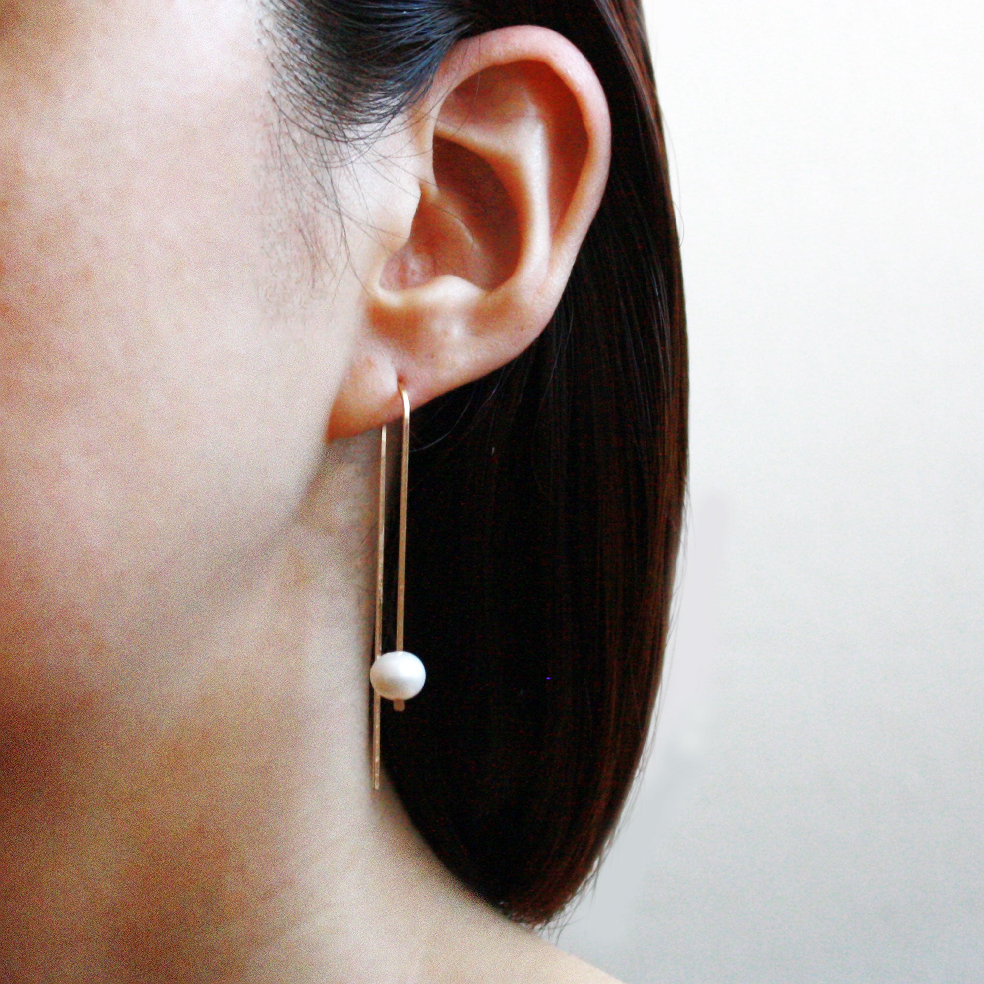 Entwined vine drop earrings with large pearl - TigerLily Jewellery
