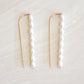 pearl threader earrings