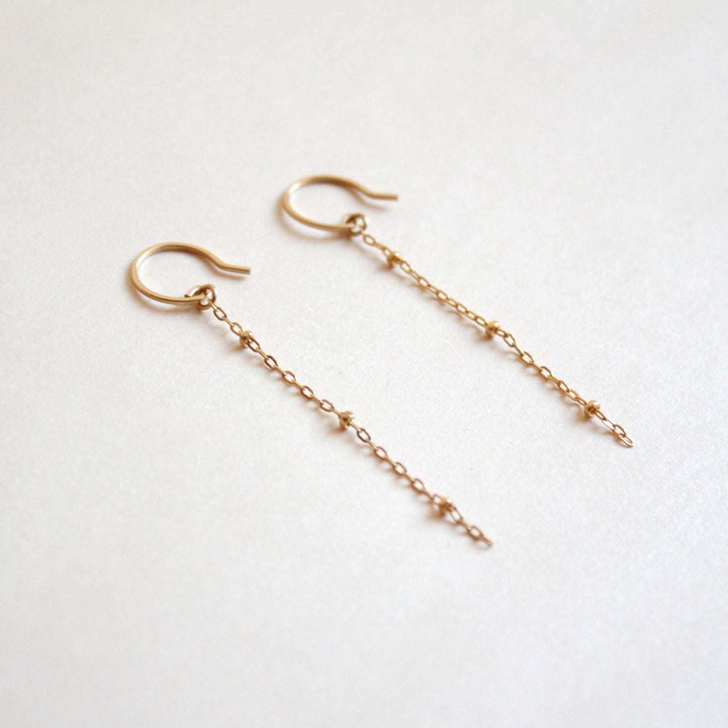 Long Saturn Chain Dangle Earrings