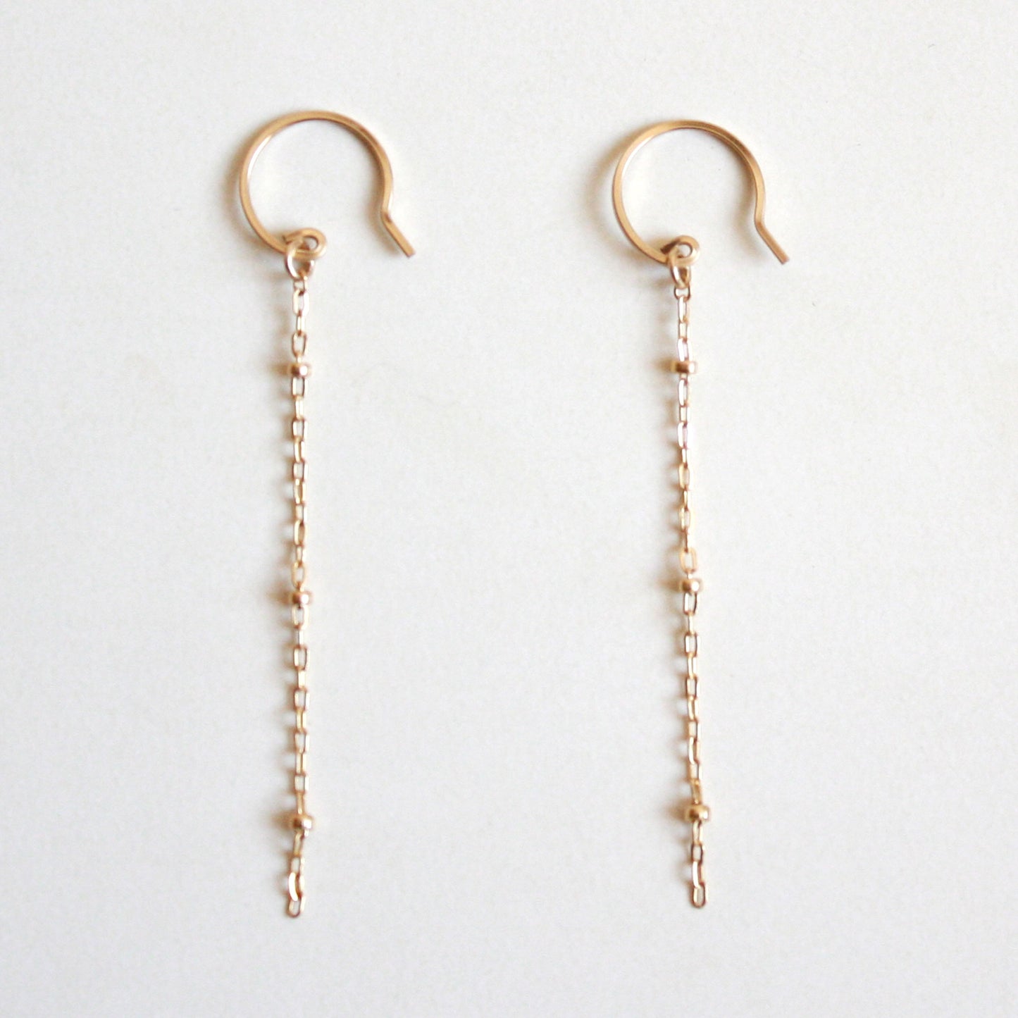 Long Saturn Chain Dangle Earrings