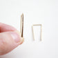 Long 14K Gold Staple Earrings - Hooks and Luxe Staple Bar Studs