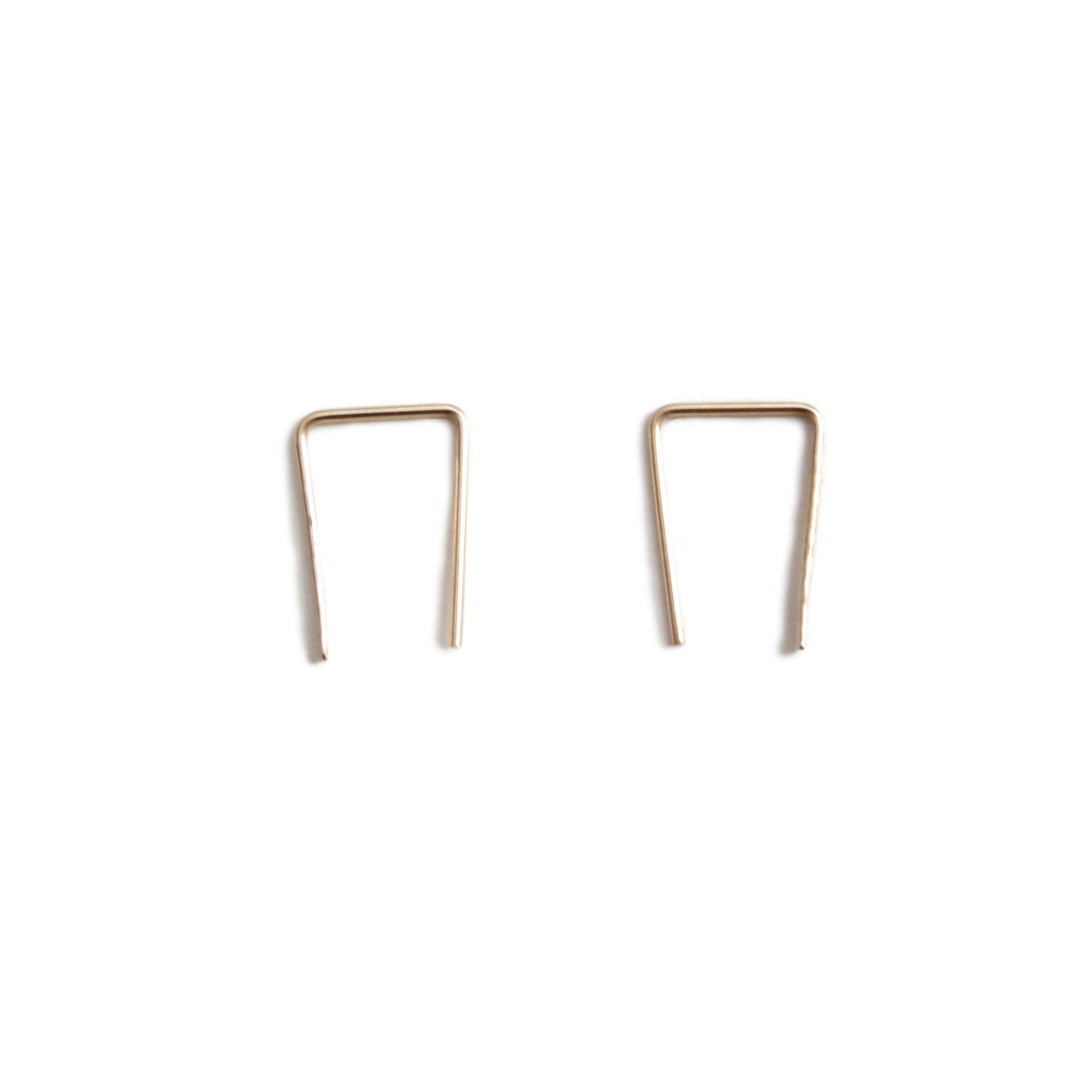 14k gold medium staple earrings