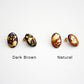 Wood Stud Earrings with Gold Leaf - Oval