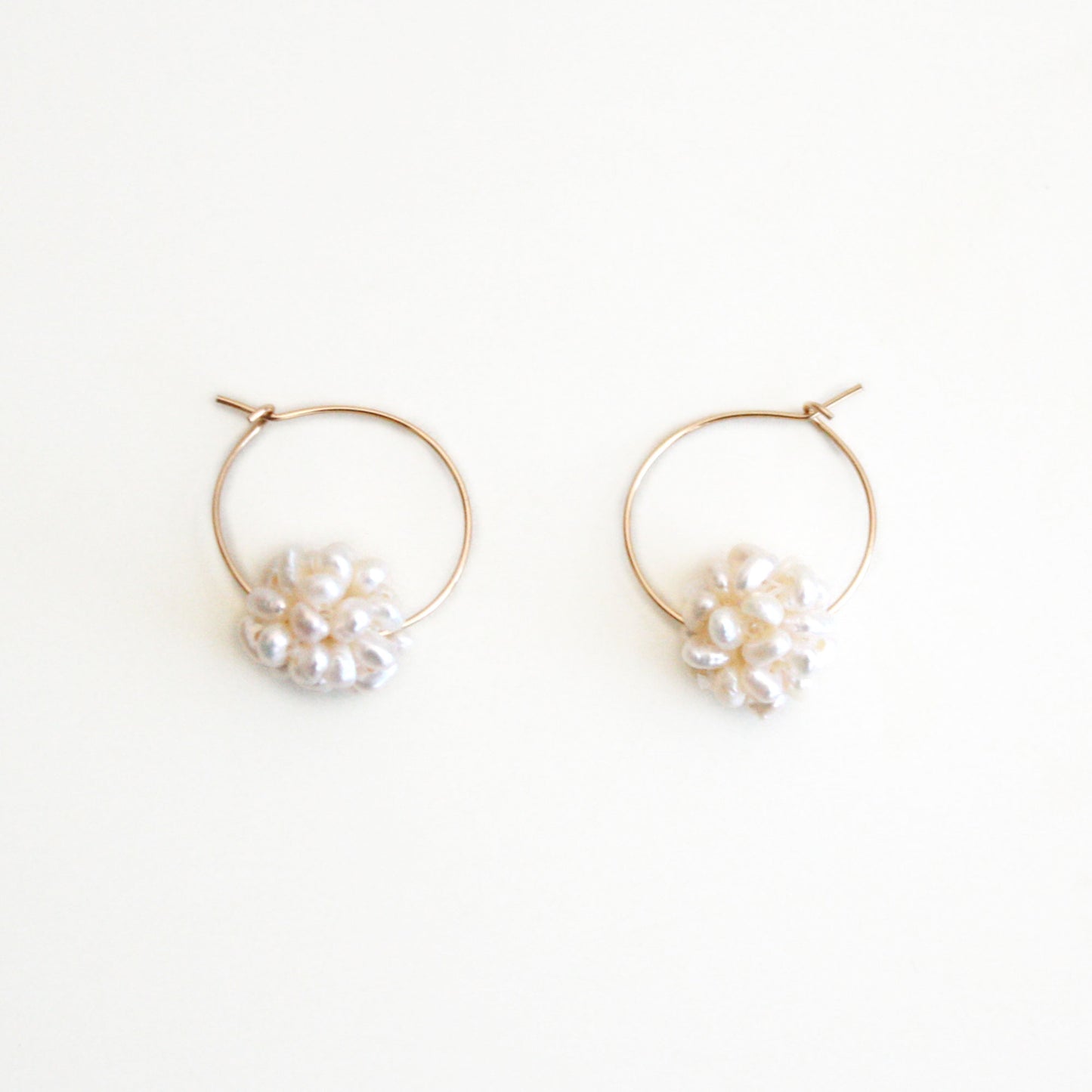 Pearl Ball Hoop Earrings