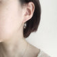 Tiny Gemstone Chain Hoop Stud Earrings - Black Spinel