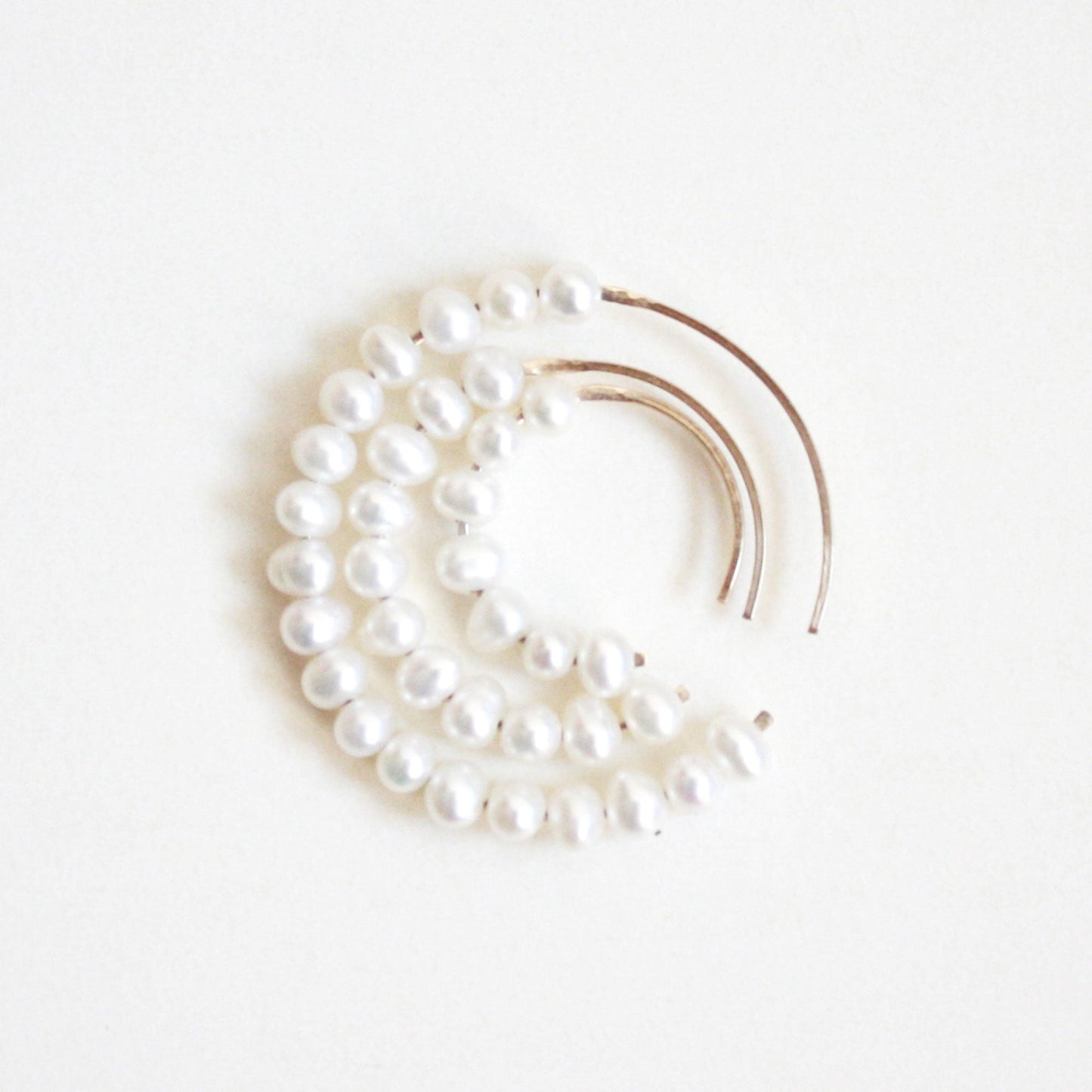 Pearl Hoop Earrings - Small