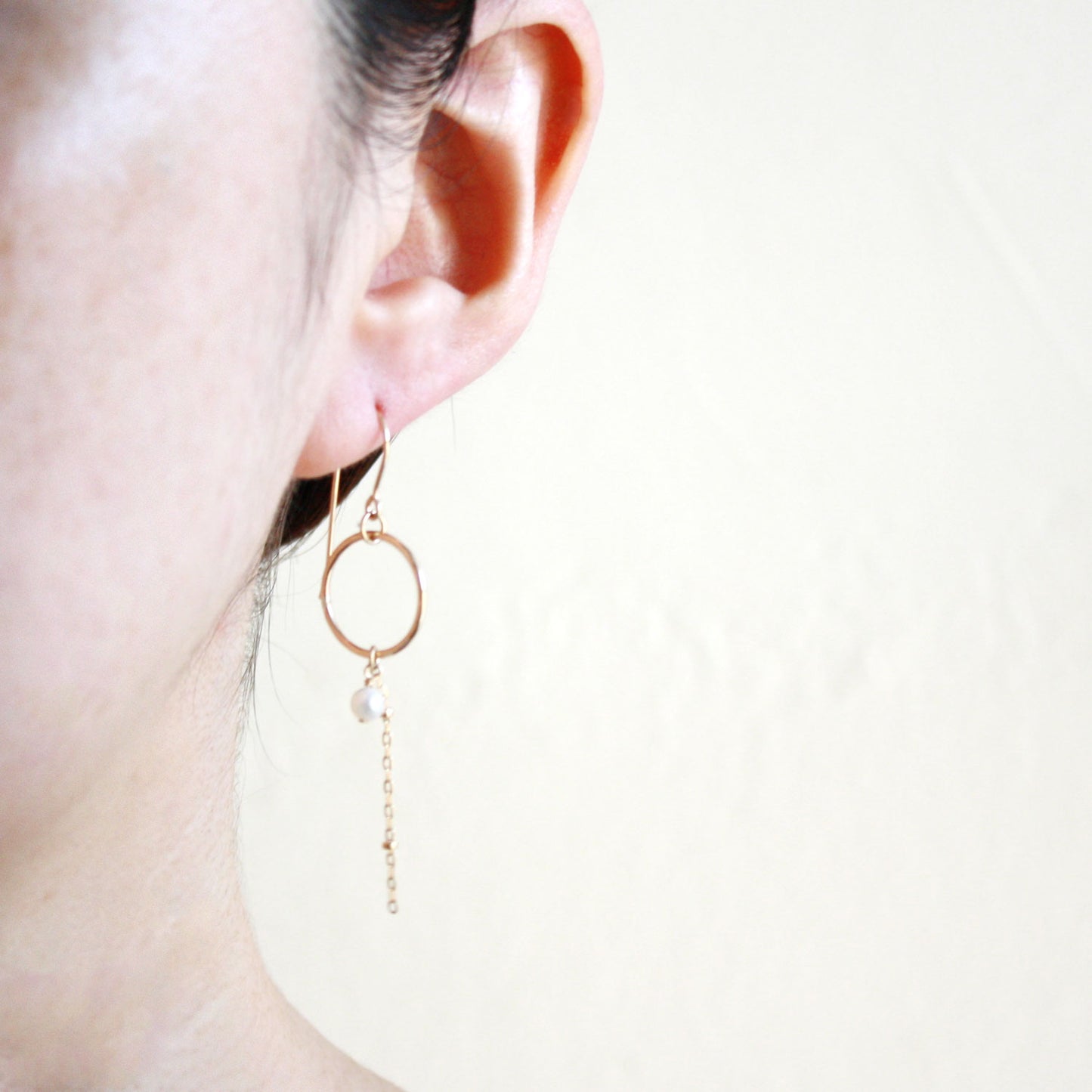 Long Asymmetrical Dangle Earrings - Gemstones