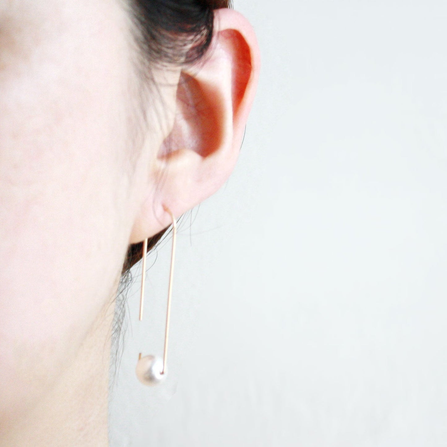 Long Hook Earrings - Rose Quartz