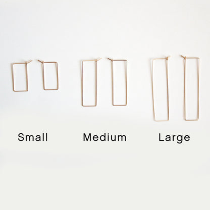 Rectangle Hoop Earrings - 14k Gold Filled