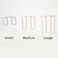 Rectangle Hoop Earrings - Sterling Silver
