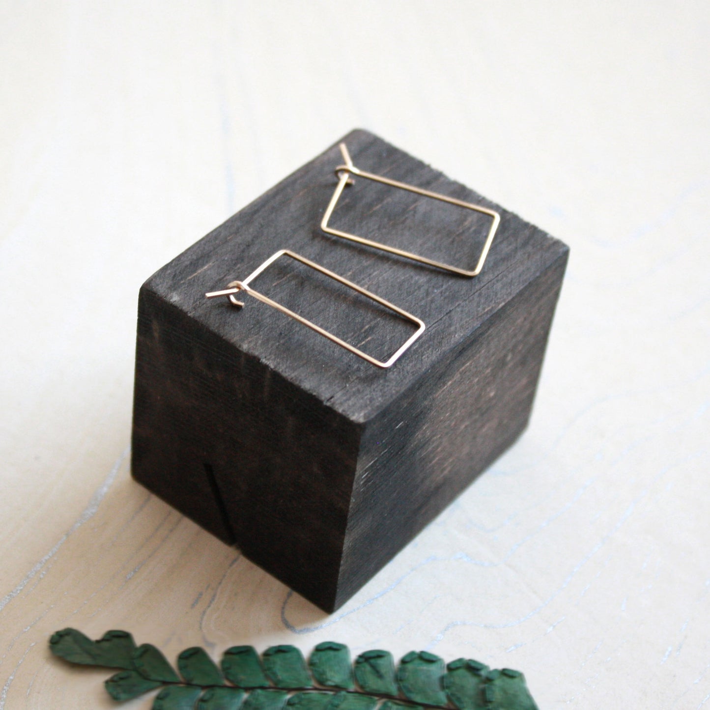 Rectangle Hoop Earrings - 14k Gold Filled