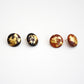 Wood Stud Earrings with Gold Leaf - Round