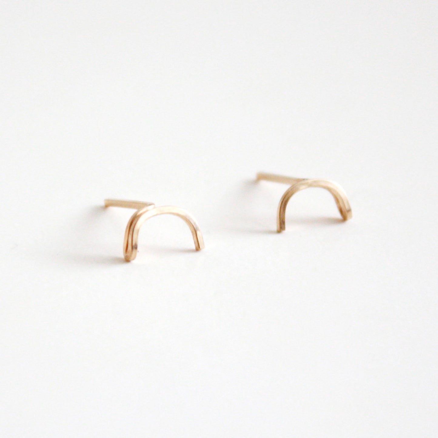 Semi Circle Bar Stud Earrings