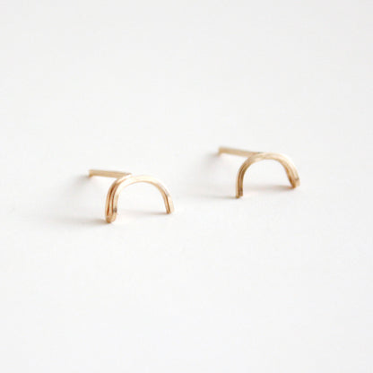 Semi Circle Bar Stud Earrings