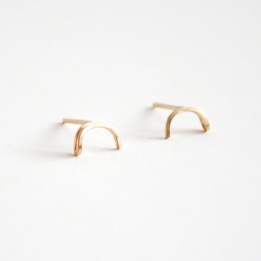 Semi Circle Bar Stud Earrings