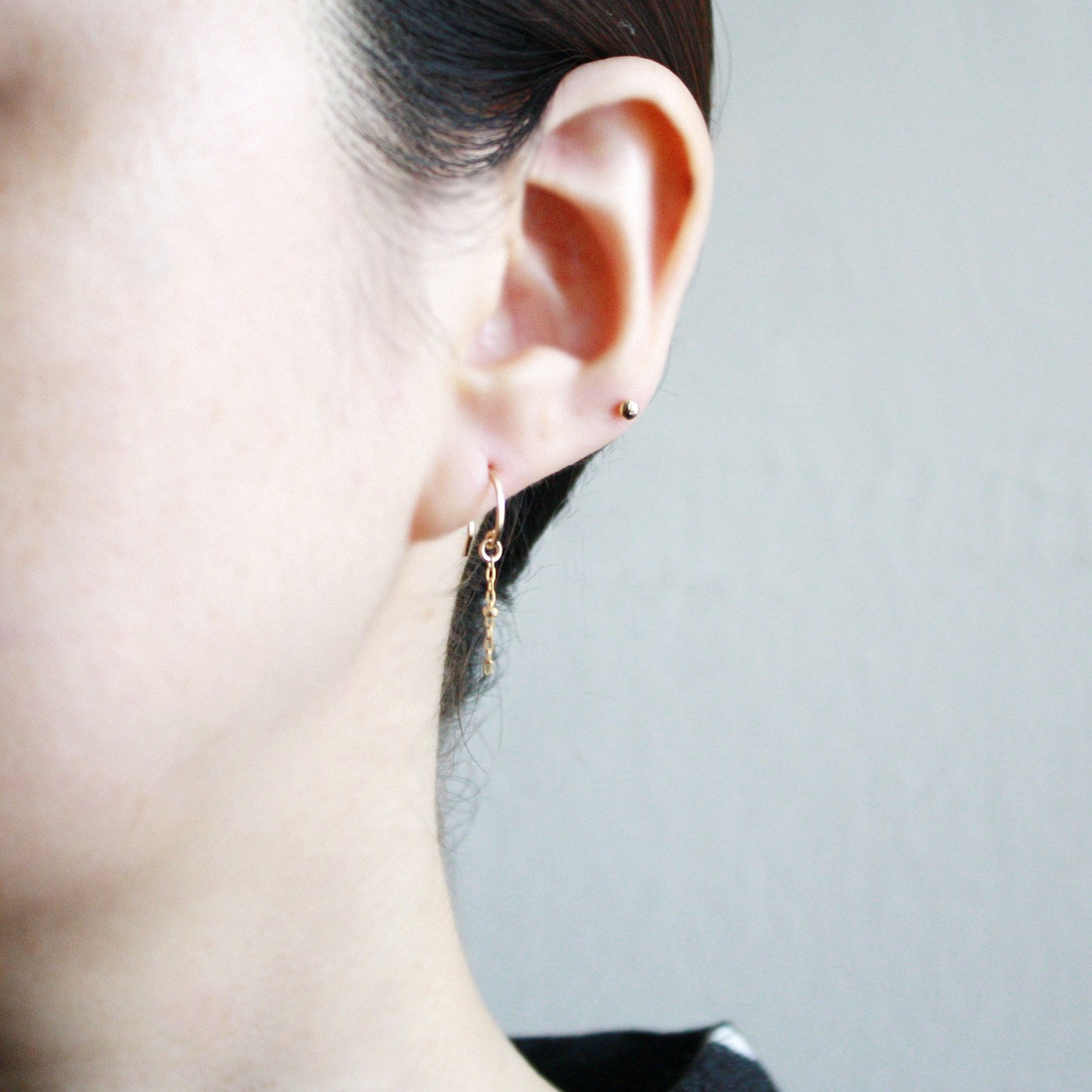 Short Saturn Chain Dangle Earrings