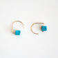 Short Hook Stud Earrings - Gemstones