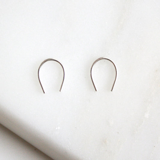 Silver Arc Earrings -Short