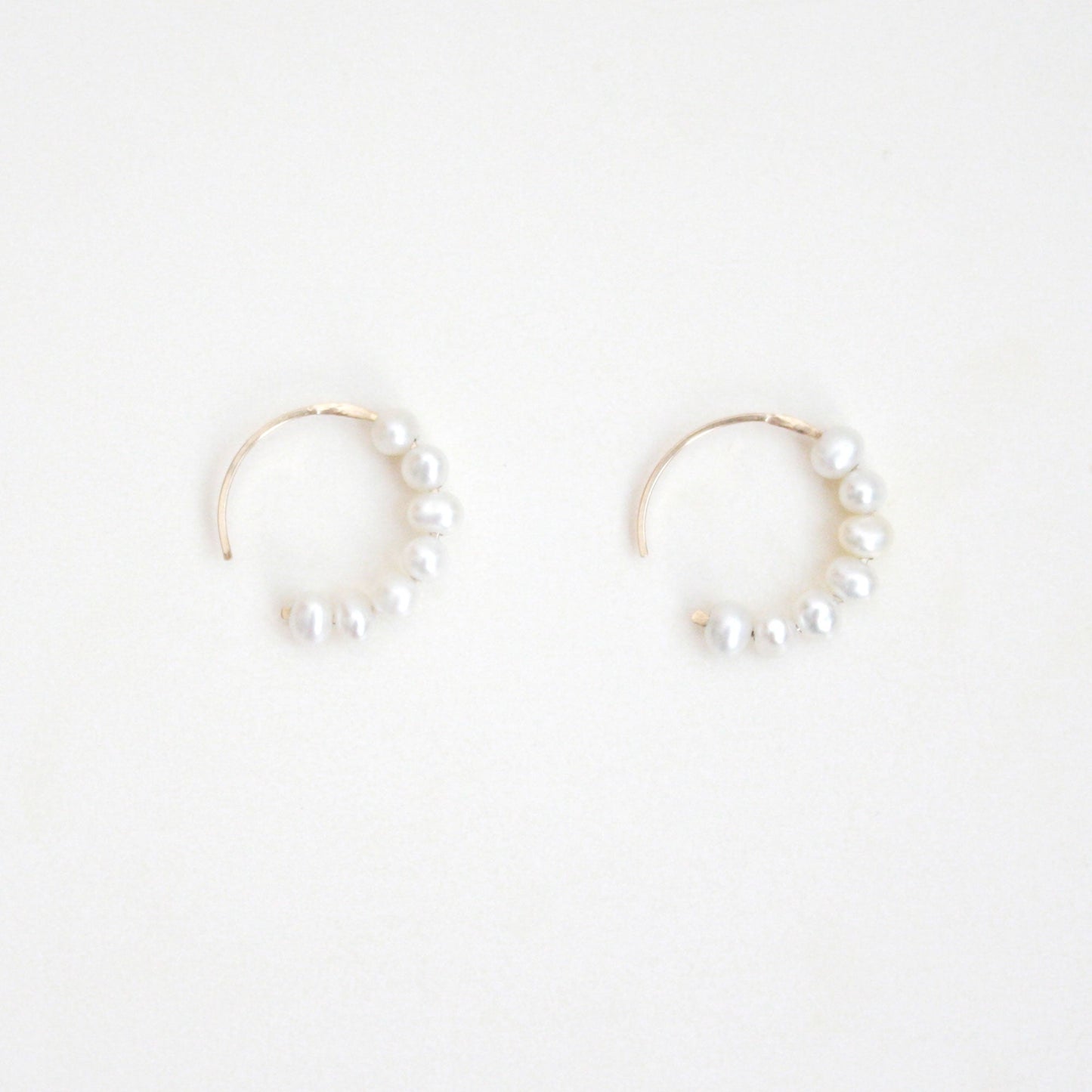 Pearl Hoop Earrings - Small