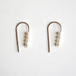 Short Arc Threader Earrings - Small Multiple Pearls