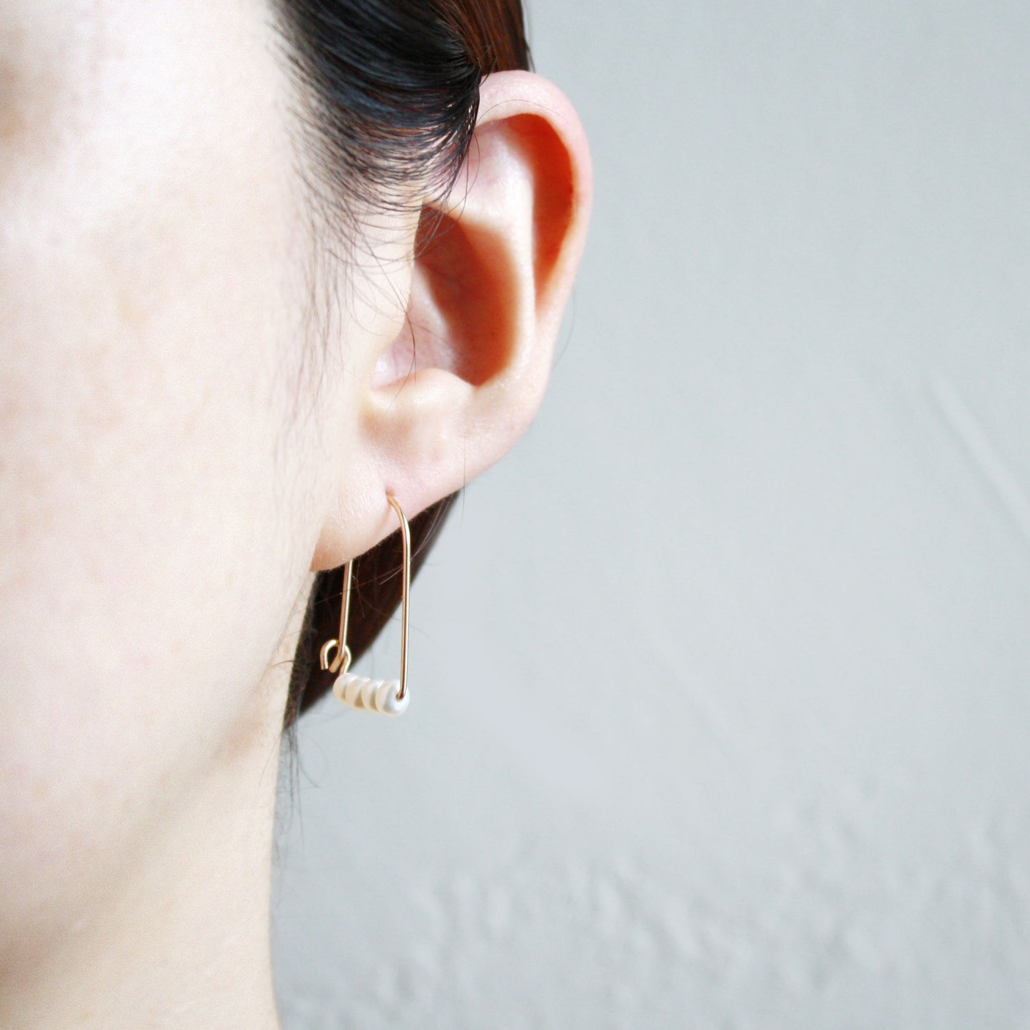 Small Mountain Hoop Earrings - Freshwater Pearls