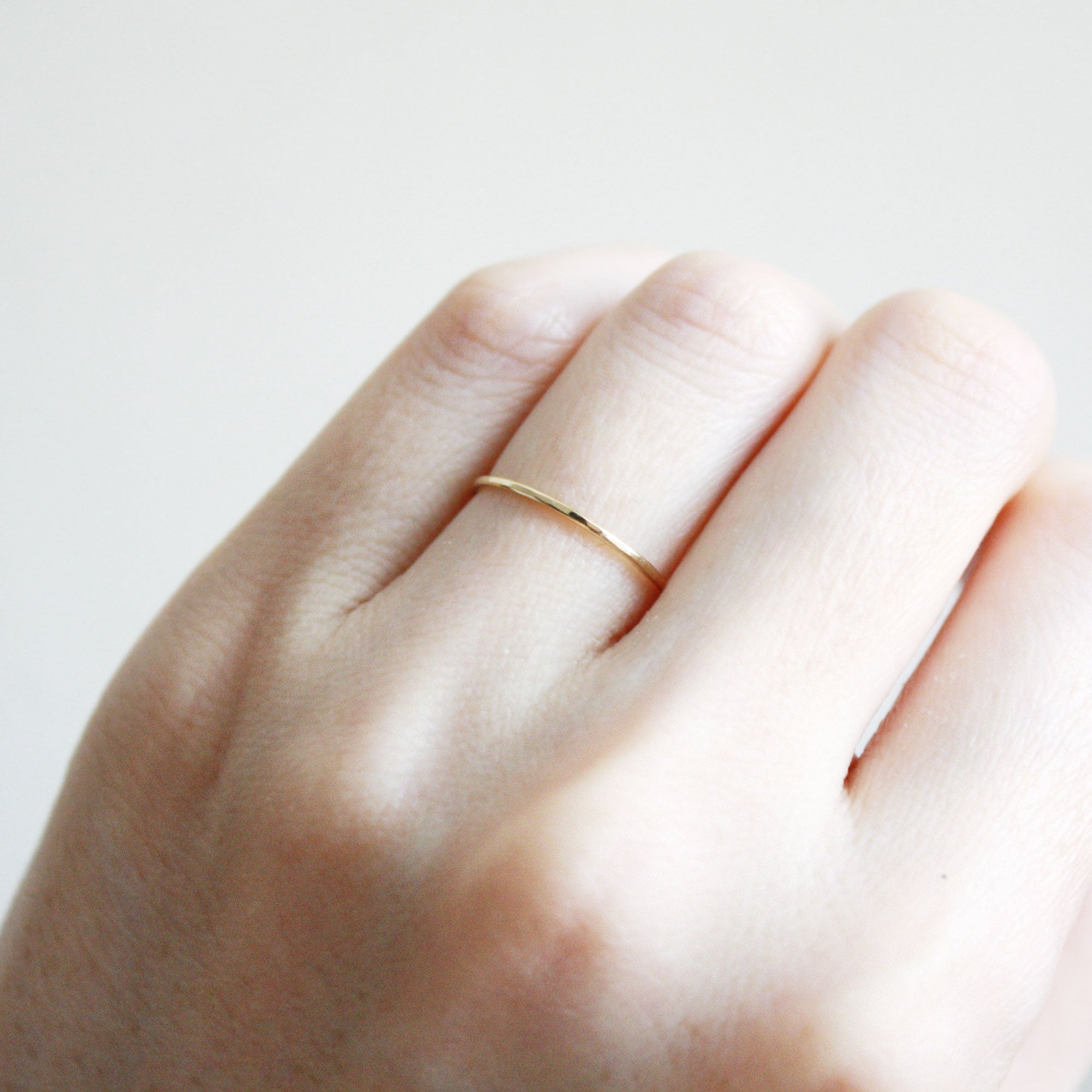 Thin Delicate Stacking Ring Set ~ Sterling & 14k Gold – Poseidon's Booty