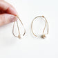 Teardrop Hoop Earrings - Pearl