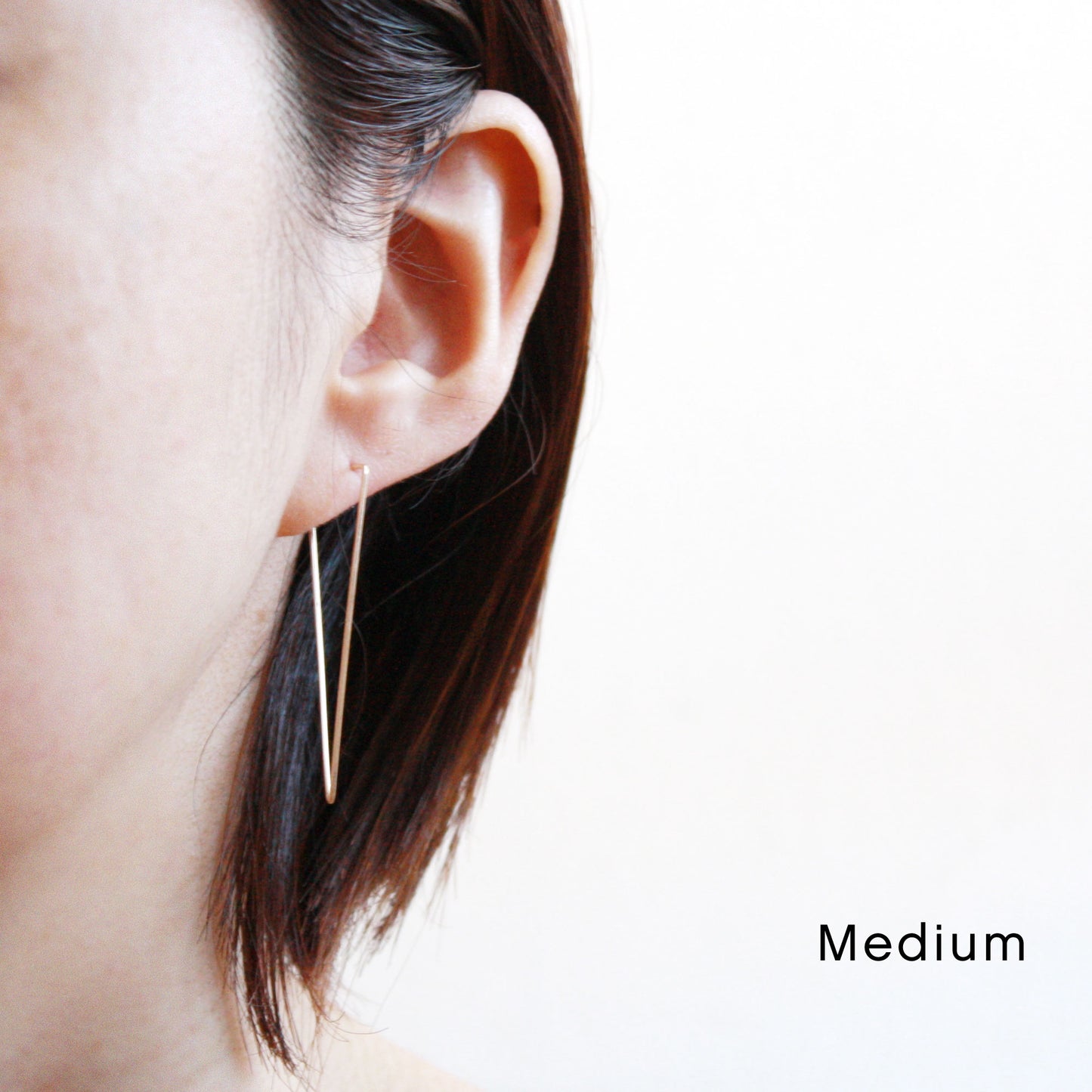 Rectangle Hoop Earrings - Sterling Silver