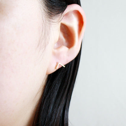 Triangle Bar Stud Earrings
