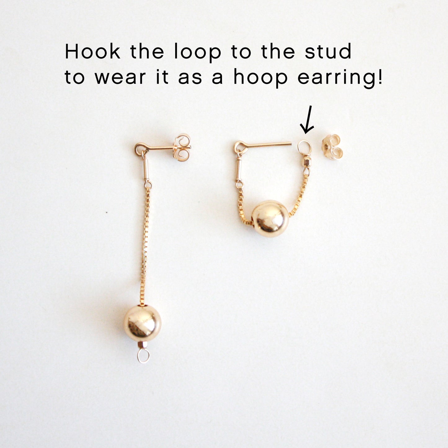 Versatile Dangle Hoop Earrings - Gold Balls