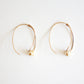 Teardrop Hoop Earrings - Gold Leaf - White