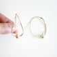 Teardrop Hoop Earrings - Gold Leaf - White